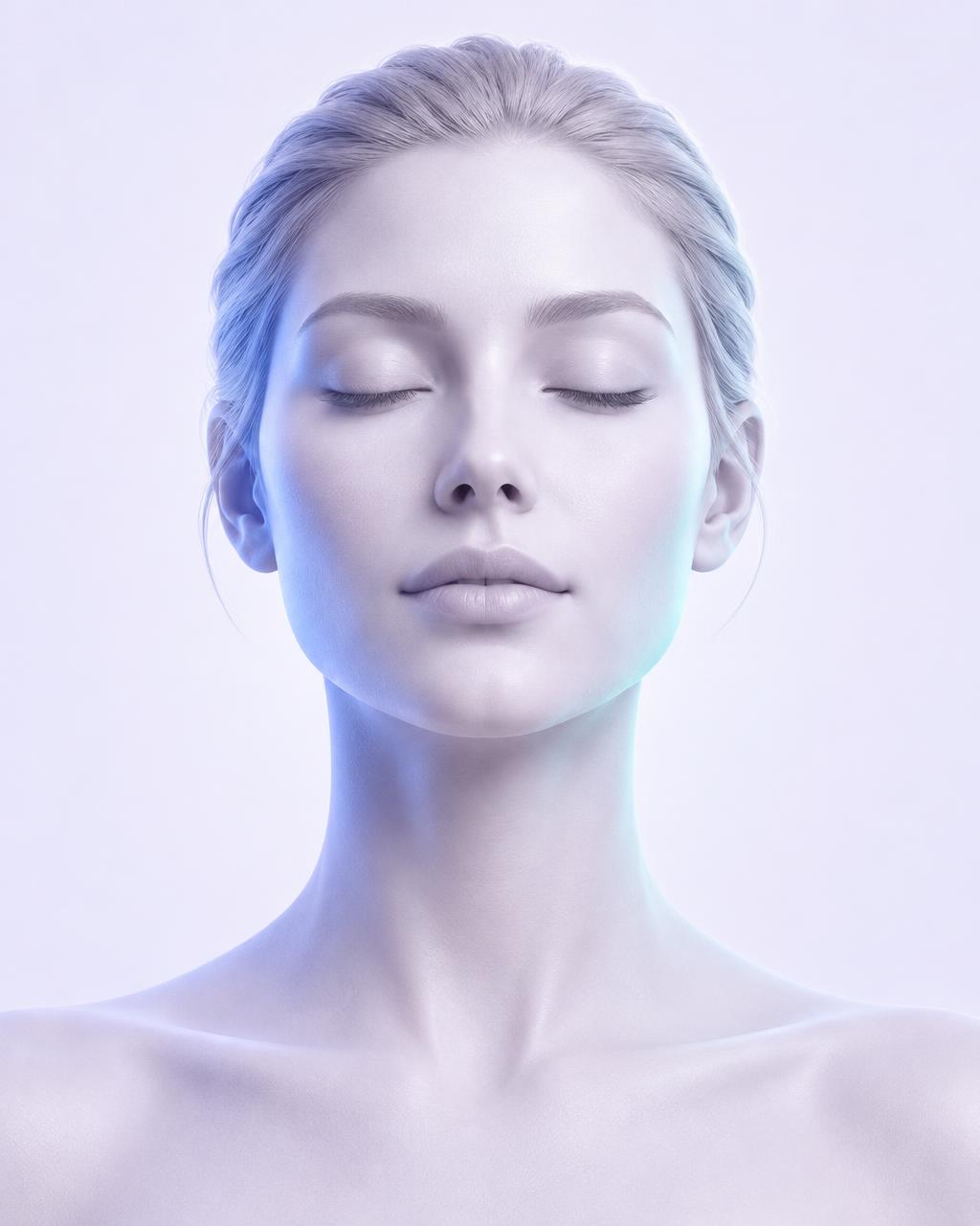 Face illustration showing where Active Peptide ingredients are used